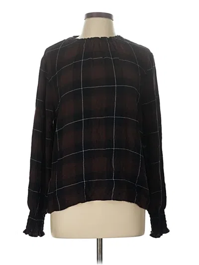 Pre-owned Cloth & Stone Long Sleeve Blouse In Black