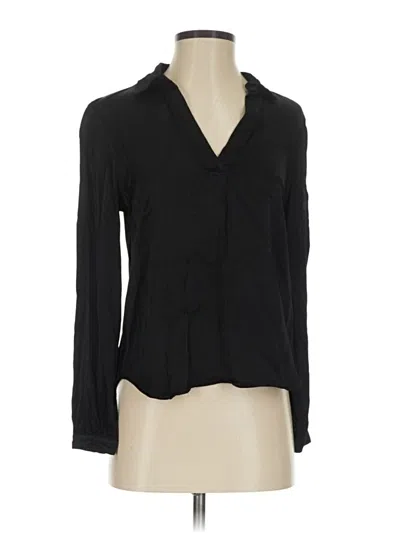 Pre-owned Cloth & Stone Long Sleeve Blouse In Black