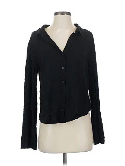 Pre-owned Cloth & Stone Long Sleeve Blouse In Black