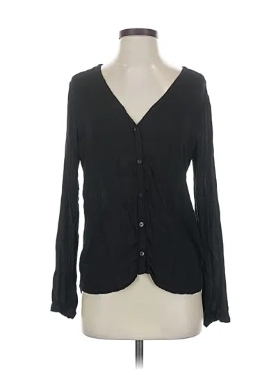 Pre-owned Cloth & Stone Long Sleeve Blouse In Black