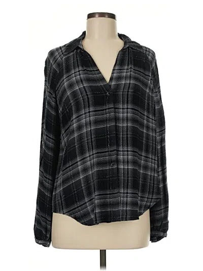 Pre-owned Cloth & Stone Long Sleeve Blouse In Black