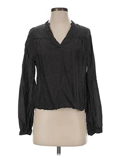 Pre-owned Cloth & Stone Long Sleeve Blouse In Black