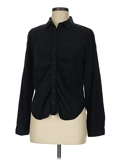 Pre-owned Cloth & Stone Long Sleeve Blouse In Black