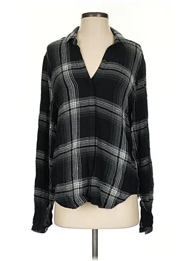 Pre-owned Cloth & Stone Long Sleeve Blouse In Black