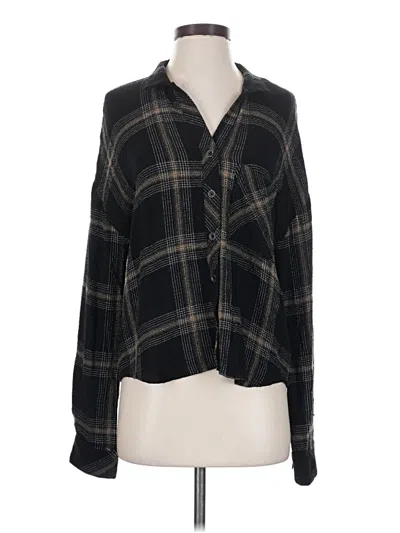 Pre-owned Cloth & Stone Long Sleeve Blouse In Black