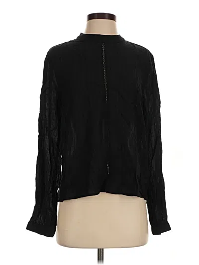Pre-owned Cloth & Stone Long Sleeve Blouse In Black