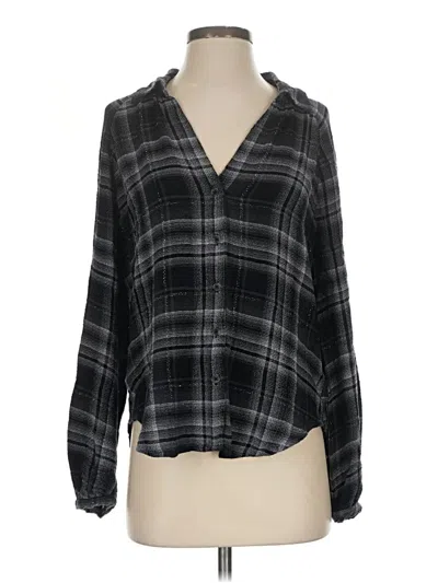 Pre-owned Cloth & Stone Long Sleeve Blouse In Black
