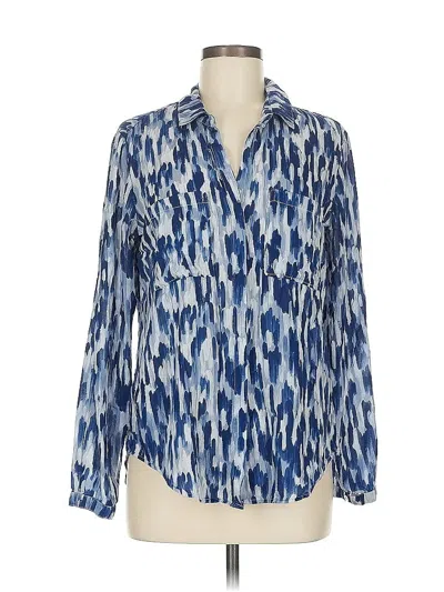 Pre-owned Cloth & Stone Long Sleeve Blouse In Blue