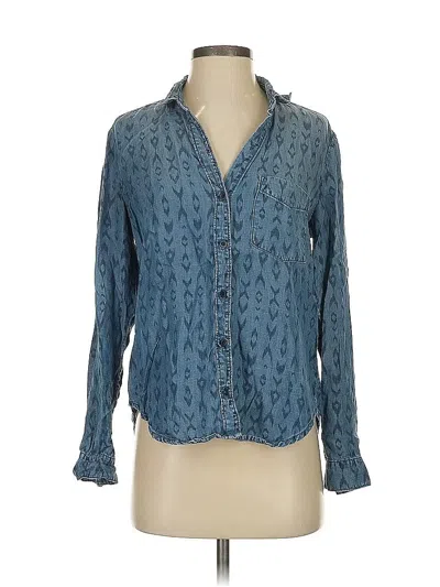 Pre-owned Cloth & Stone Long Sleeve Blouse In Blue