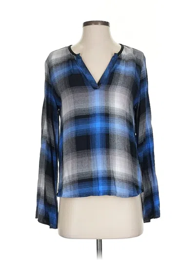 Pre-owned Cloth & Stone Long Sleeve Blouse In Blue