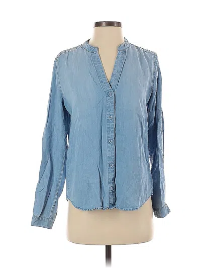 Pre-owned Cloth & Stone Long Sleeve Blouse In Blue