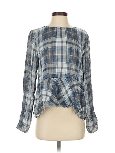 Pre-owned Cloth & Stone Long Sleeve Blouse In Blue