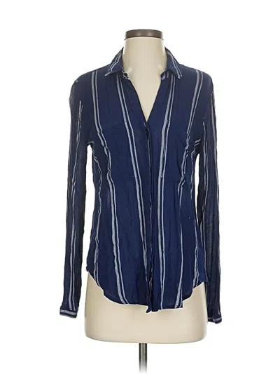 Pre-owned Cloth & Stone Long Sleeve Blouse In Blue
