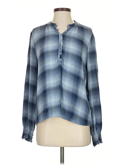 Pre-owned Cloth & Stone Long Sleeve Blouse In Blue