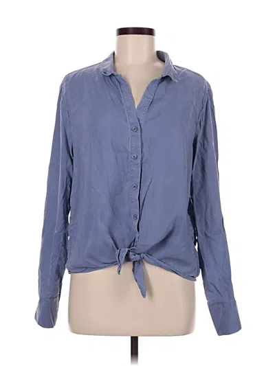 Pre-owned Cloth & Stone Long Sleeve Blouse In Blue