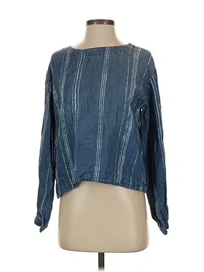 Pre-owned Cloth & Stone Long Sleeve Blouse In Blue