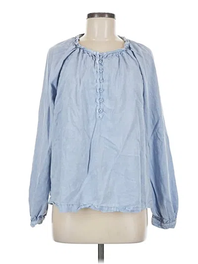 Pre-owned Cloth & Stone Long Sleeve Blouse In Blue