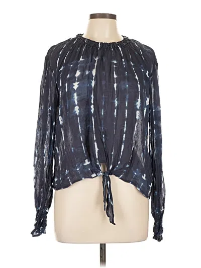 Pre-owned Cloth & Stone Long Sleeve Blouse In Blue