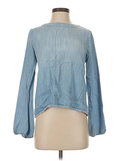 Pre-owned Cloth & Stone Long Sleeve Blouse In Blue