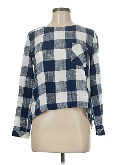 Pre-owned Cloth & Stone Long Sleeve Blouse In Blue