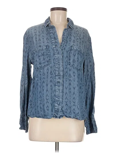 Pre-owned Cloth & Stone Long Sleeve Blouse In Blue