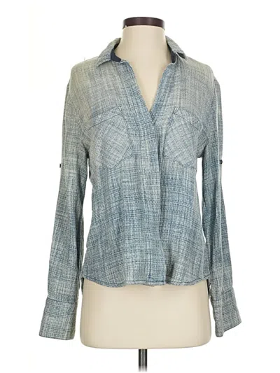 Pre-owned Cloth & Stone Long Sleeve Blouse In Blue