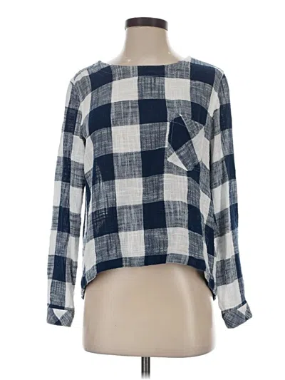 Pre-owned Cloth & Stone Long Sleeve Blouse In Blue