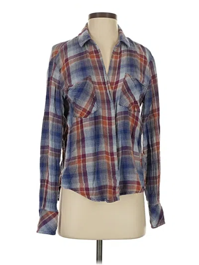 Pre-owned Cloth & Stone Long Sleeve Blouse In Blue