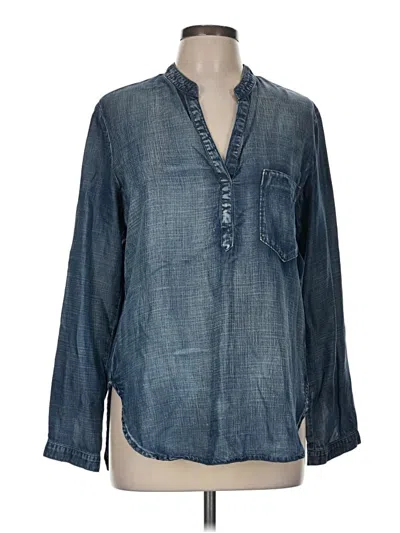 Pre-owned Cloth & Stone Long Sleeve Blouse In Blue