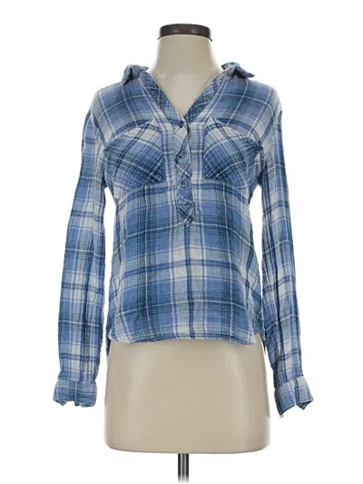 Pre-owned Cloth & Stone Long Sleeve Blouse In Blue