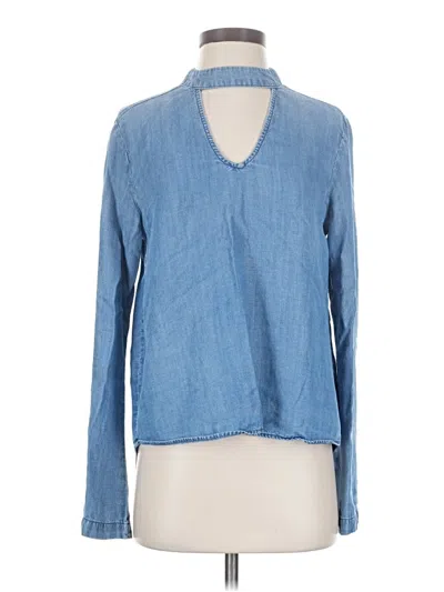 Pre-owned Cloth & Stone Long Sleeve Blouse In Blue