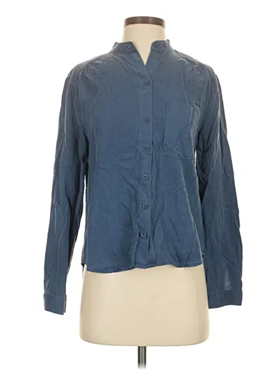Pre-owned Cloth & Stone Long Sleeve Blouse In Blue
