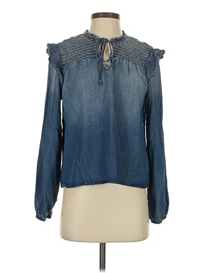 Pre-owned Cloth & Stone Long Sleeve Blouse In Blue