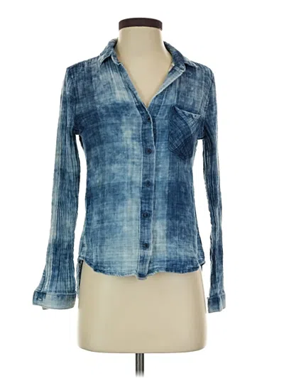 Pre-owned Cloth & Stone Long Sleeve Blouse In Blue