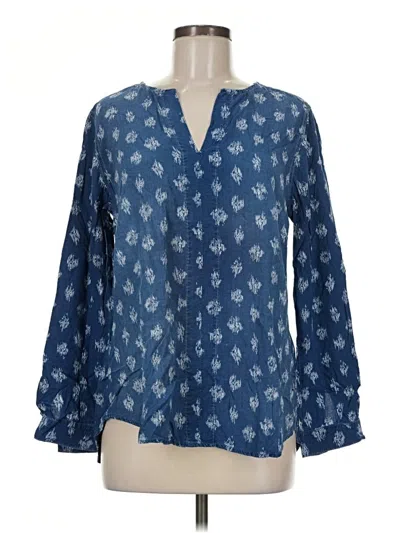 Pre-owned Cloth & Stone Long Sleeve Blouse In Blue