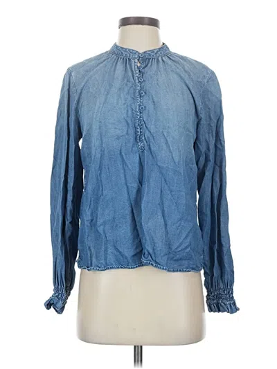 Pre-owned Cloth & Stone Long Sleeve Blouse In Blue