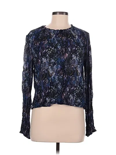 Pre-owned Cloth & Stone Long Sleeve Blouse In Blue