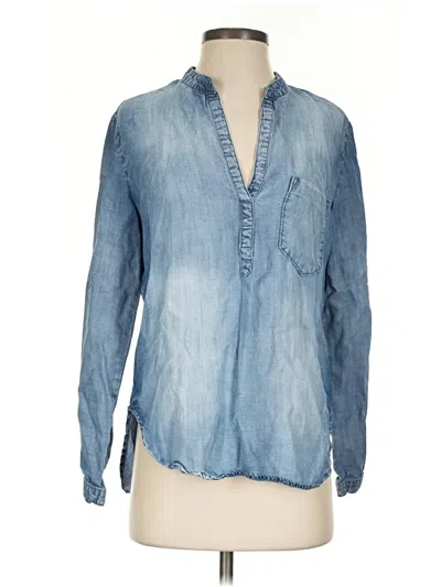 Pre-owned Cloth & Stone Long Sleeve Blouse In Blue