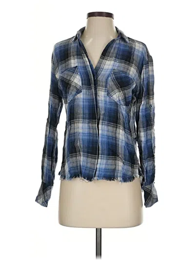 Pre-owned Cloth & Stone Long Sleeve Blouse In Blue