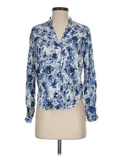 Pre-owned Cloth & Stone Long Sleeve Blouse In Blue