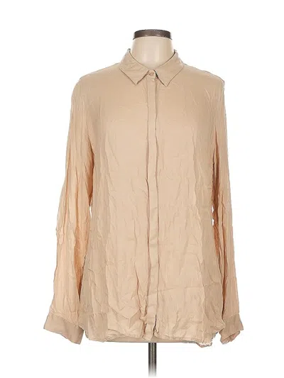 Pre-owned Cloth & Stone Long Sleeve Blouse In Brown