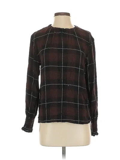Pre-owned Cloth & Stone Long Sleeve Blouse In Brown