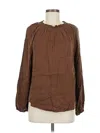 Cloth & Stone Long Sleeve Blouse In Brown