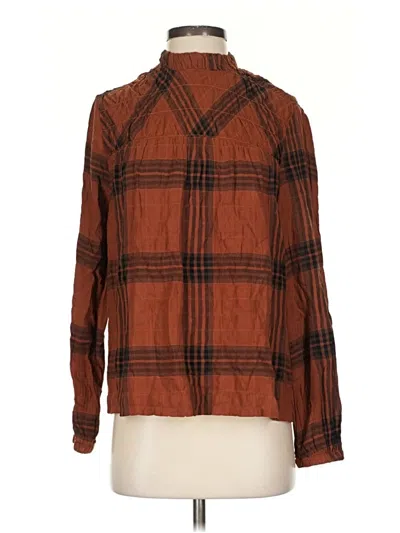 Pre-owned Cloth & Stone Long Sleeve Blouse In Brown