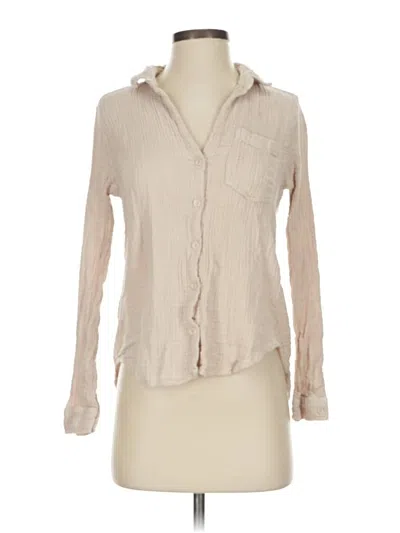 Pre-owned Cloth & Stone Long Sleeve Blouse In Brown