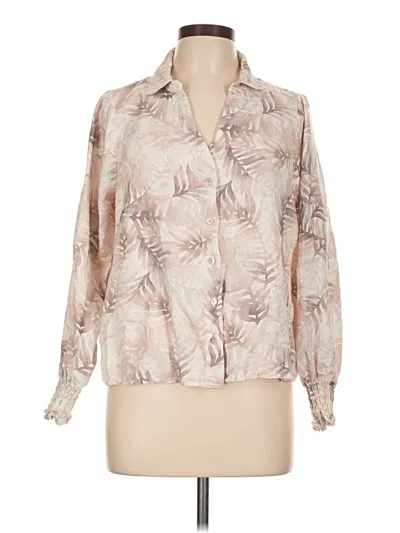 Pre-owned Cloth & Stone Long Sleeve Blouse In Brown