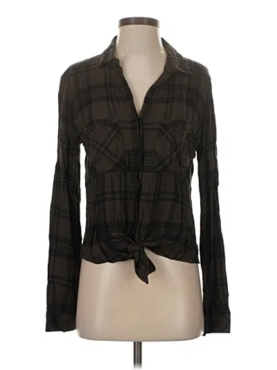 Pre-owned Cloth & Stone Long Sleeve Blouse In Brown