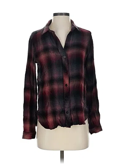 Pre-owned Cloth & Stone Long Sleeve Blouse In Burgundy
