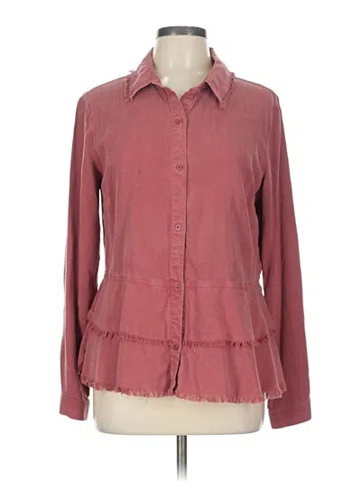 Pre-owned Cloth & Stone Long Sleeve Blouse In Burgundy