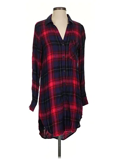 Pre-owned Cloth & Stone Long Sleeve Blouse In Burgundy